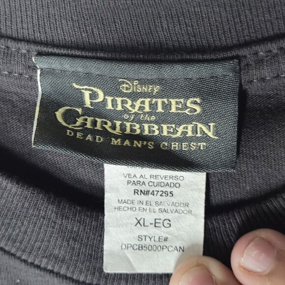 Pirates of the Caribbean Dead Man's Chest Movie Promo T-Shirt Gray XL - Picture 4 of 5